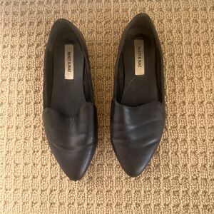 Matt & Nat Pointed Black Leather Slip-On Flats